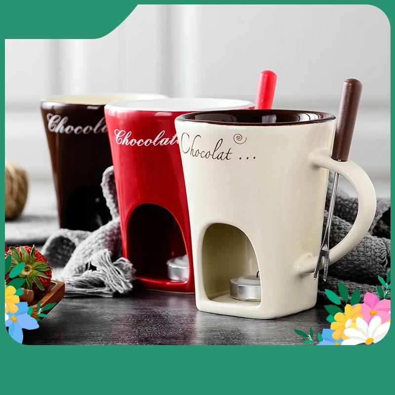 Fondue Mug Set Personal Mini Fondue Pots Chocolate Cheese Ice Cream Fondue Maker